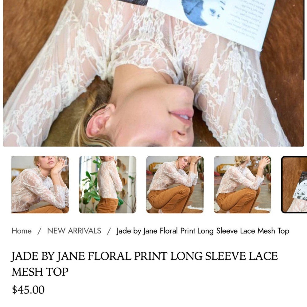 Boutique Floral Lace TOP ONLY - Picture 2 of 2